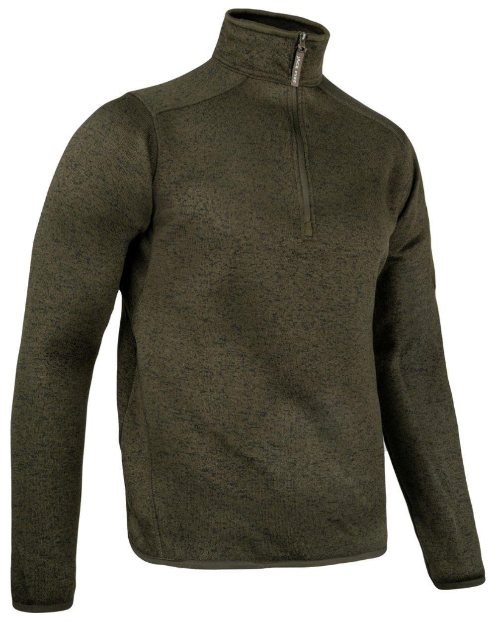 Green Fleck Coloured Jack Pyke Melange Quarter Zip Fleece On A White Background