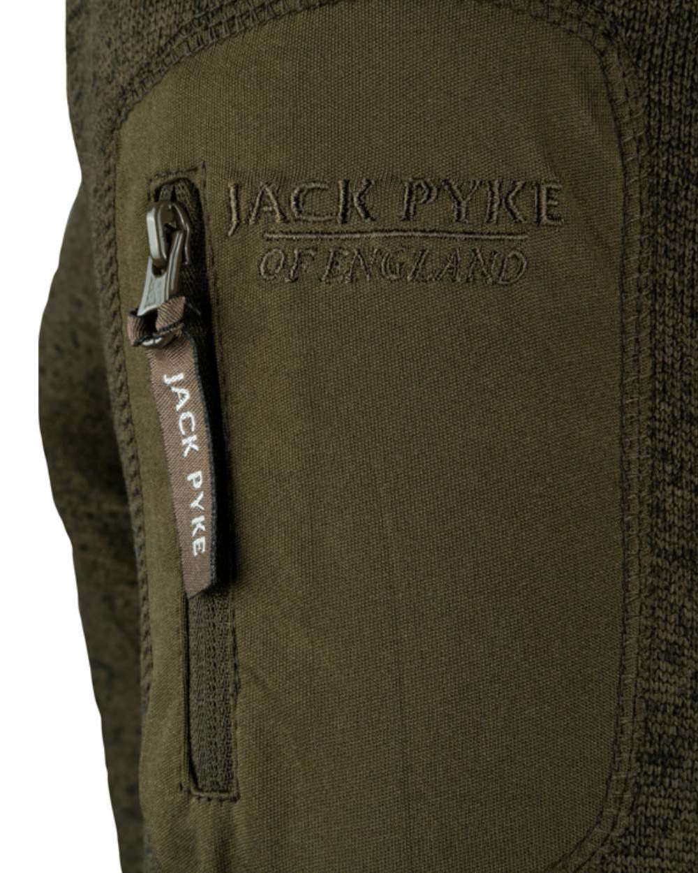Green Fleck Coloured Jack Pyke Melange Quarter Zip Fleece On A White Background