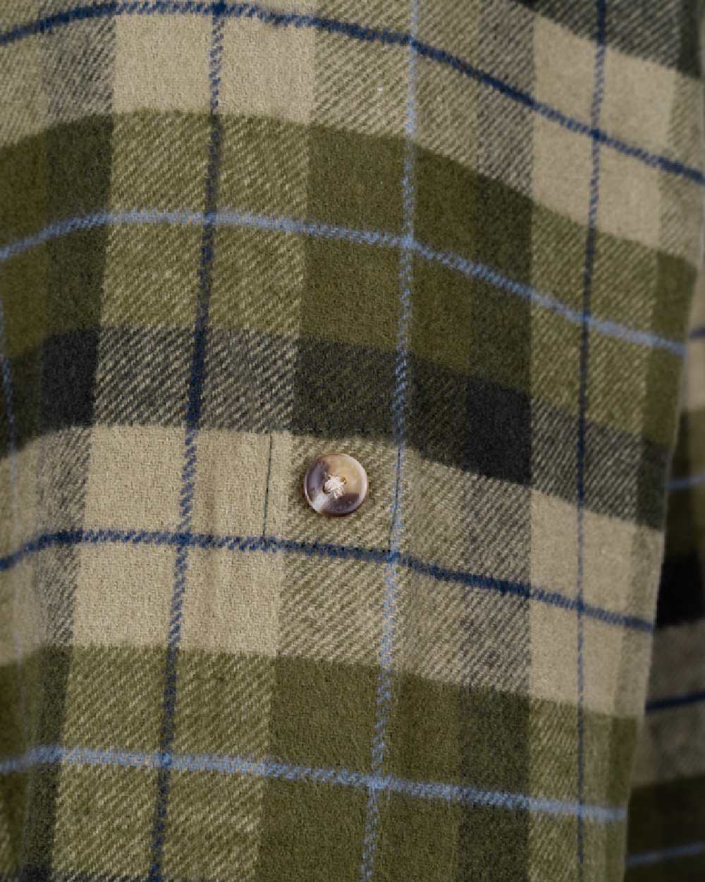 Green coloured Jack Pyke Mens Bleasdale Heavy Flannel Shirt on white background