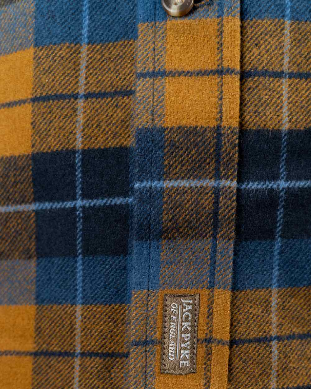 Navy Russet coloured Jack Pyke Mens Bleasdale Heavy Flannel Shirt on white background