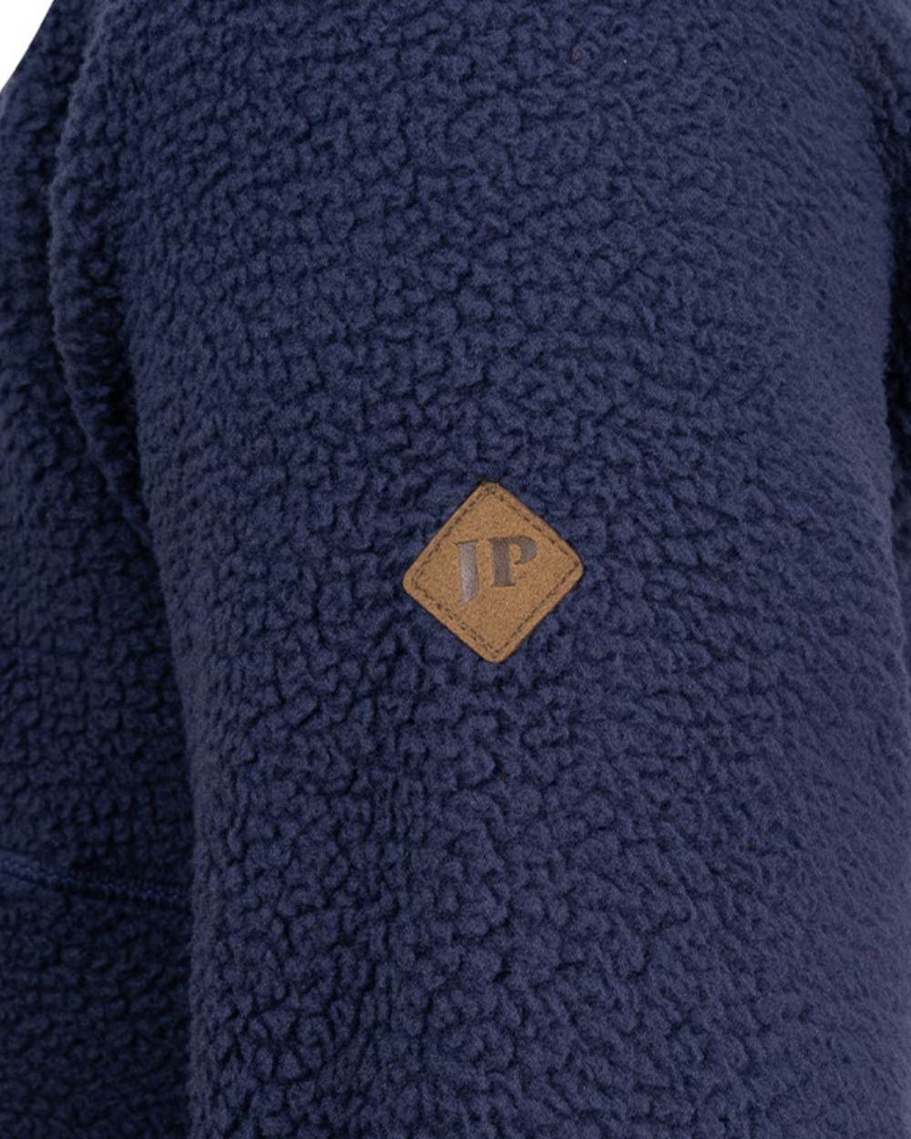Navy coloured Jack Pyke Mens Half Zip Sherpa Fleece Pullover on white background