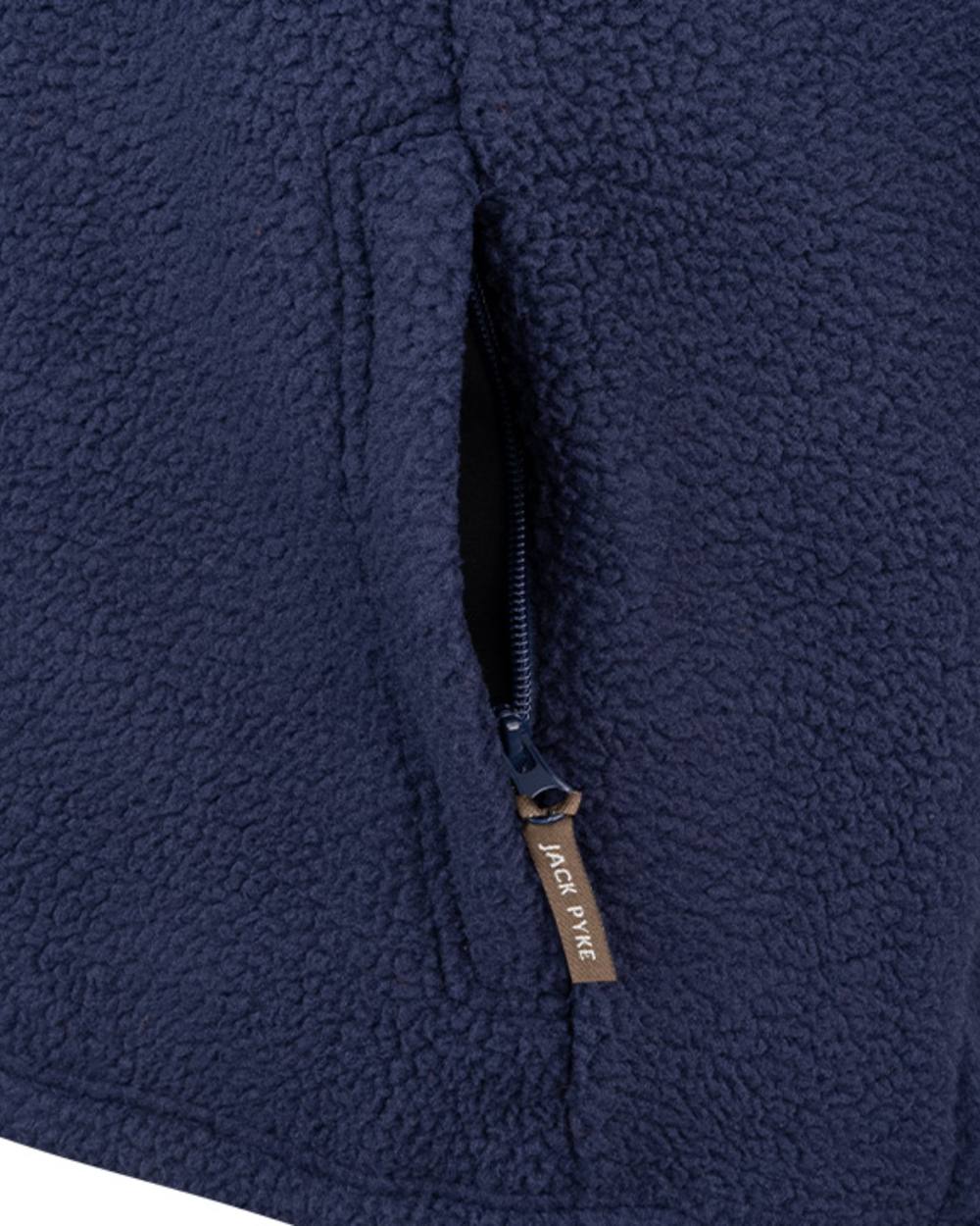Navy coloured Jack Pyke Mens Half Zip Sherpa Fleece Pullover on white background