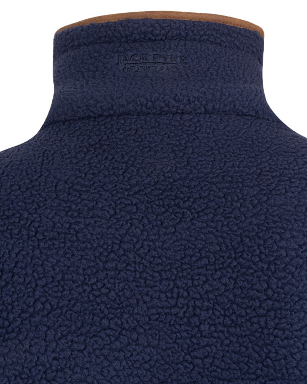 Navy coloured Jack Pyke Mens Half Zip Sherpa Fleece Pullover on white background
