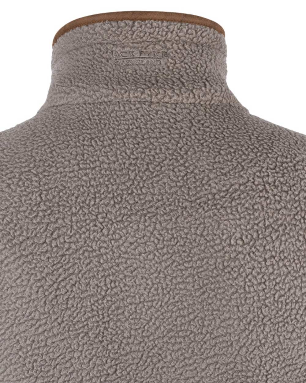 Shiitake coloured Jack Pyke Mens Half Zip Sherpa Fleece Pullover on white background