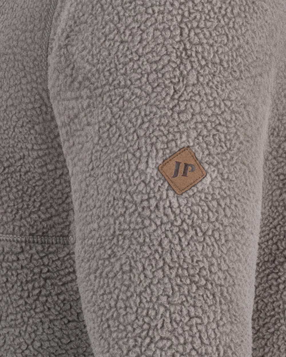 Shiitake coloured Jack Pyke Mens Half Zip Sherpa Fleece Pullover on white background