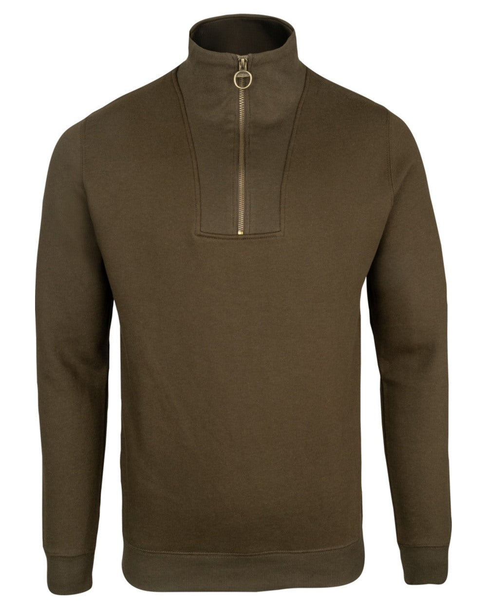 Dark Olive coloured Jack Pyke Mens Half Zip Sweatshirt on white background