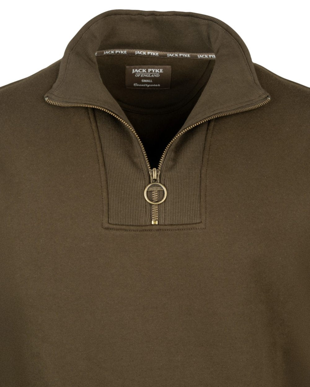 Dark Olive coloured Jack Pyke Mens Half Zip Sweatshirt on white background