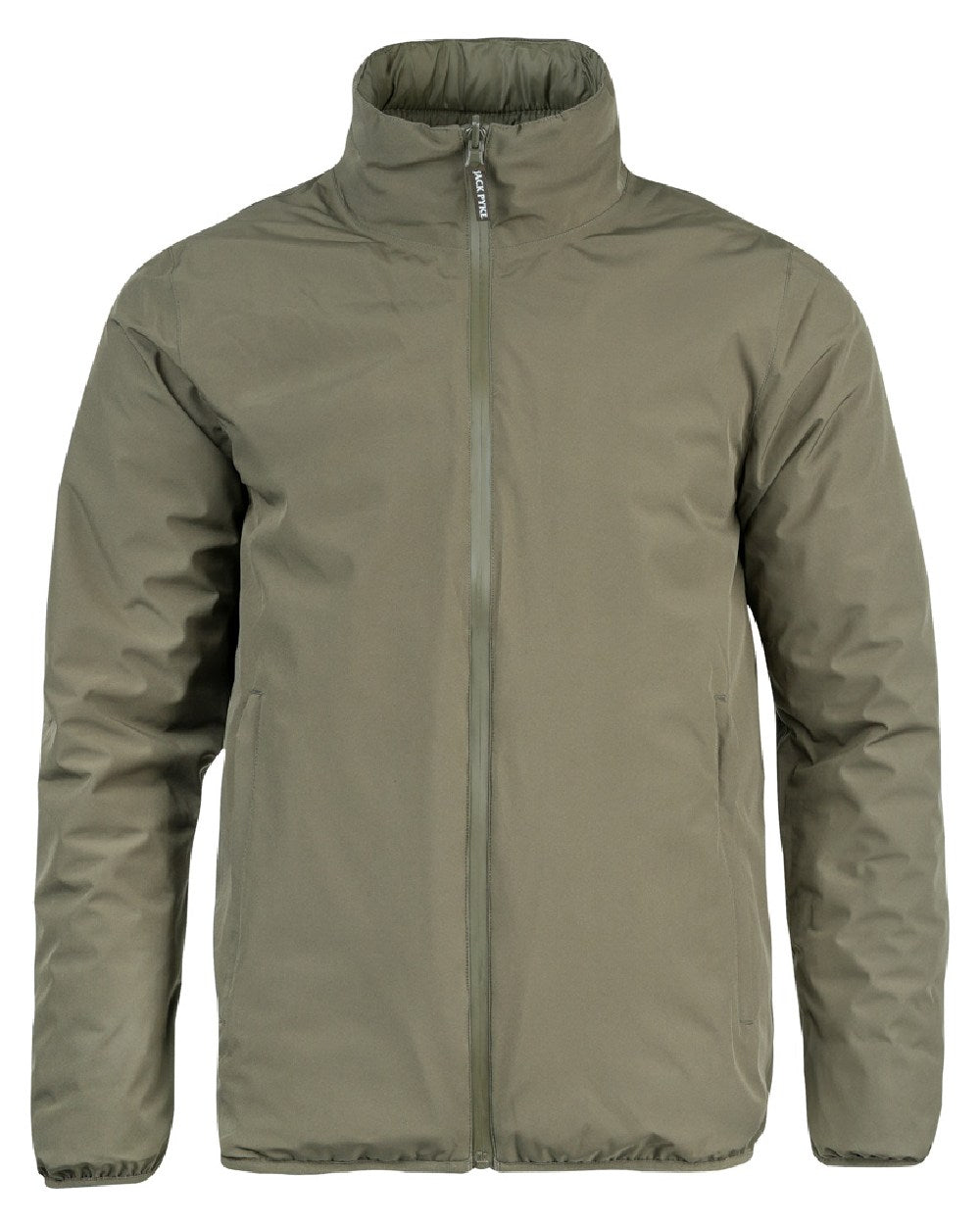 Green coloured Jack Pyke Mens Reversible Waterproof Jacket on white background