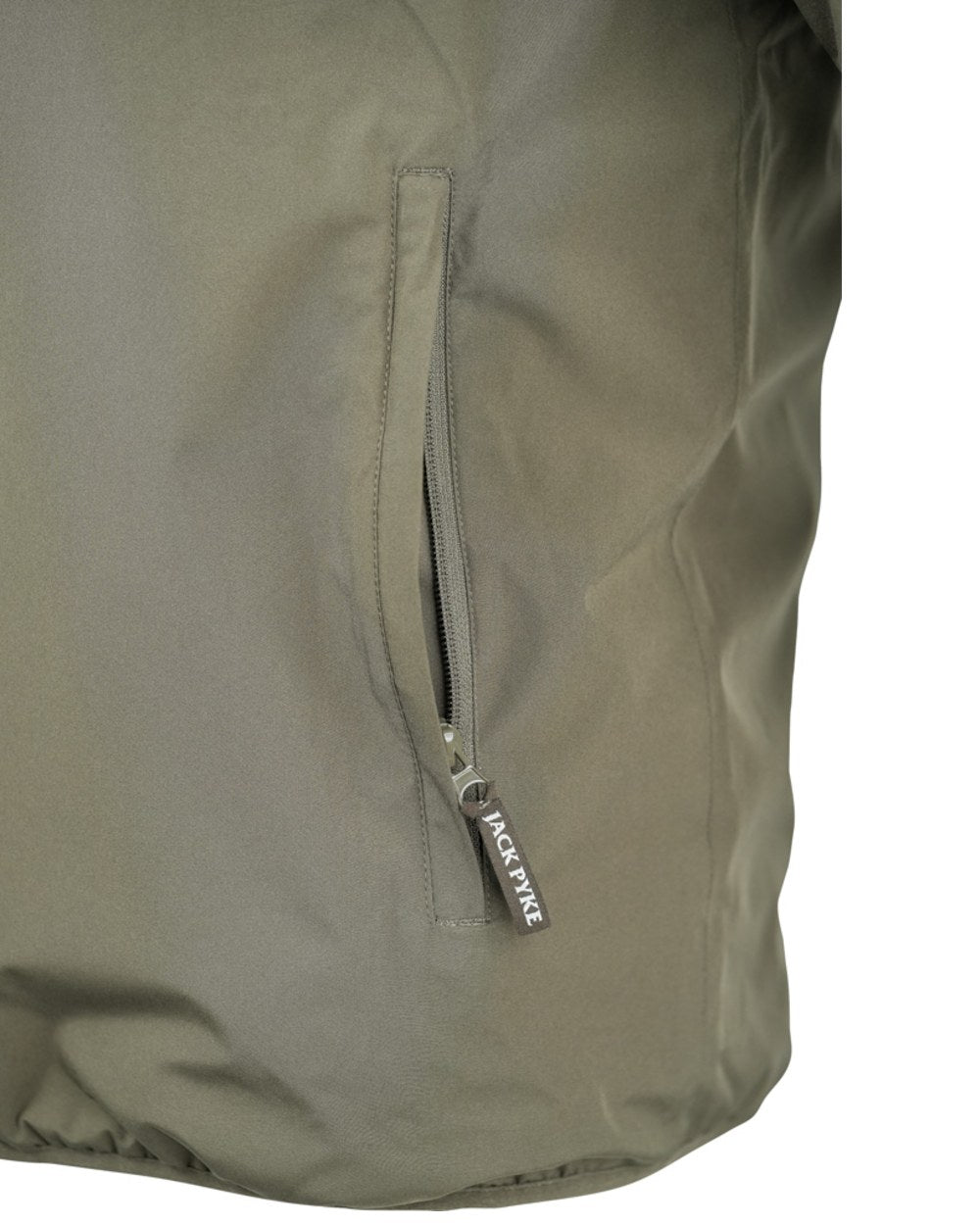 Green coloured Jack Pyke Mens Reversible Waterproof Jacket on white background