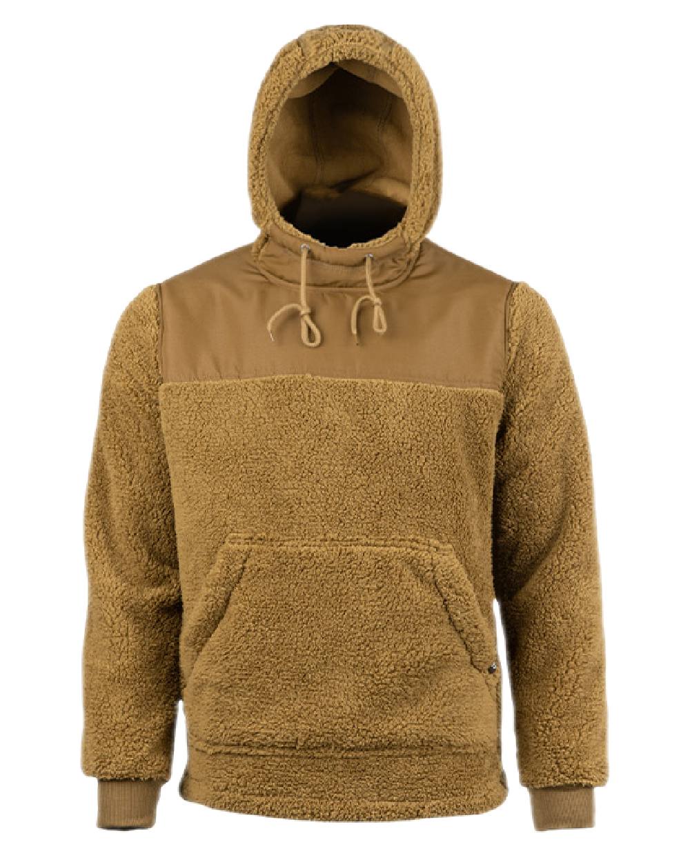 Camel Coloured Jack Pyke Mens Sherpa Fleece Hoodie Gen 2 on white background