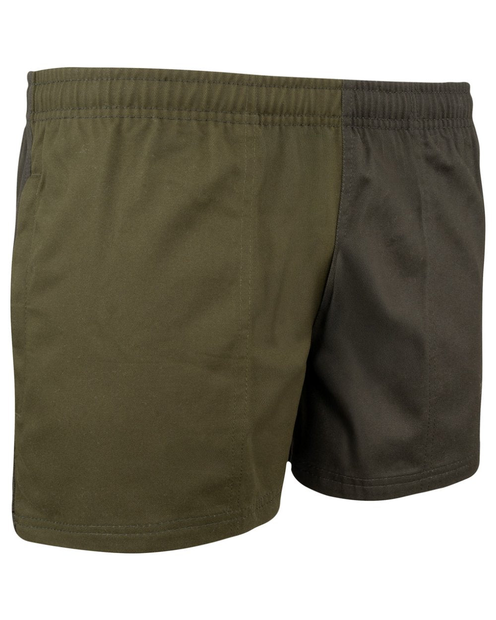 Dark Olive coloured Jack Pyke Mens Yakka Shorts on white background