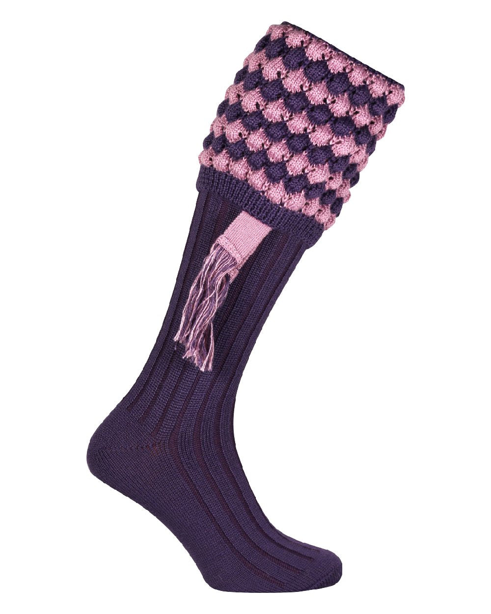 Purple coloured Jack Pyke Pebble Socks on white background