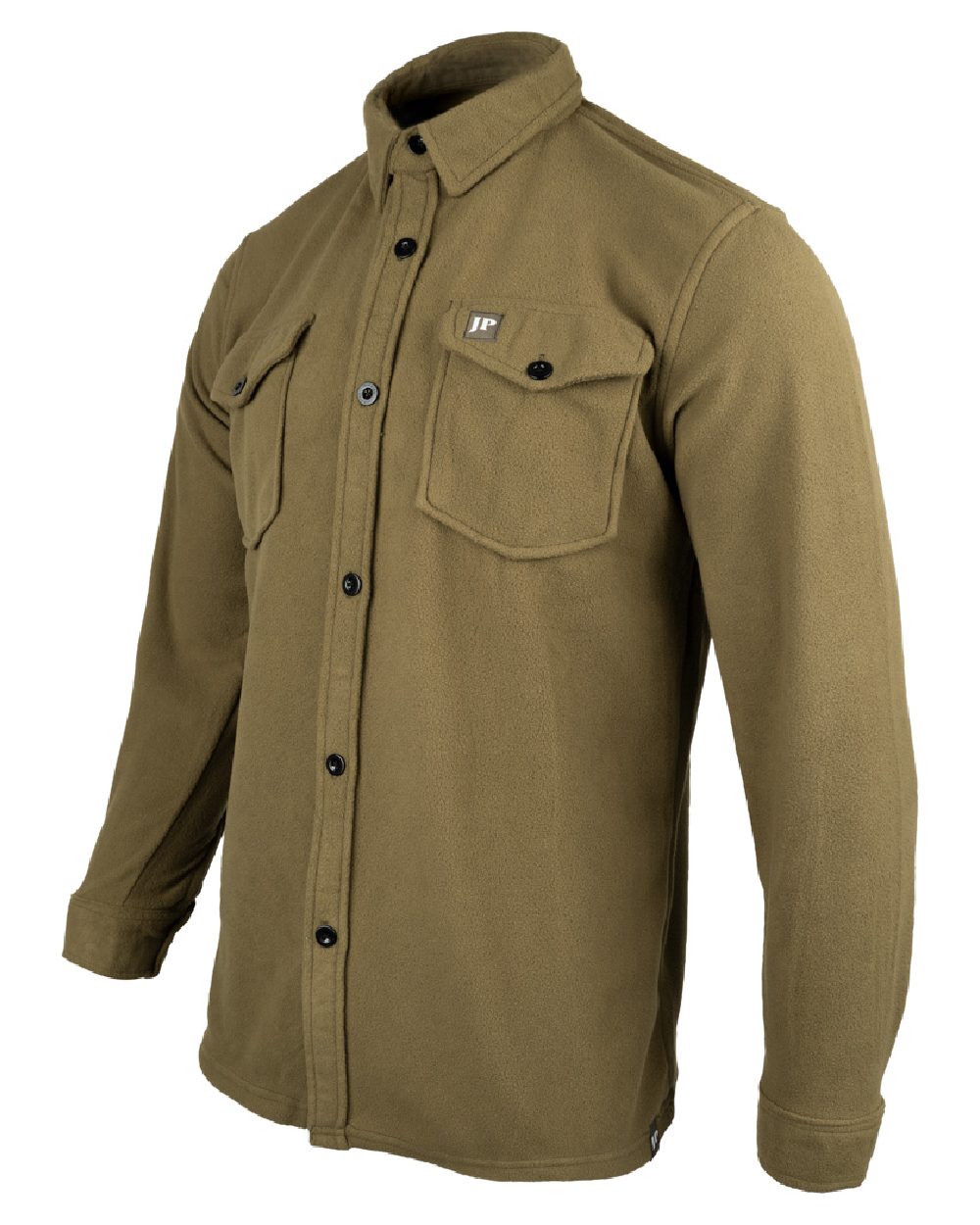 Dark Mustard coloured Jack Pyke Polar Fleece Shirt on white background