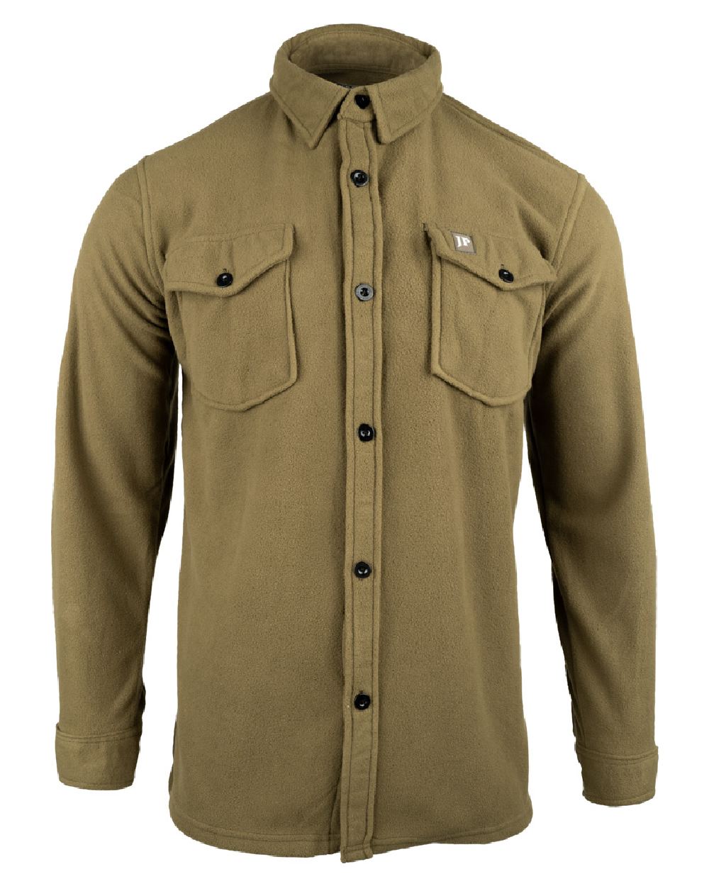 Dark Mustard coloured Jack Pyke Polar Fleece Shirt on white background