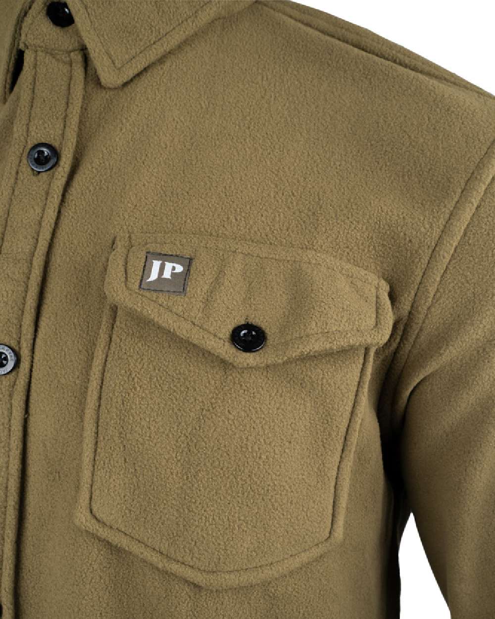 Dark Mustard coloured Jack Pyke Polar Fleece Shirt on white background