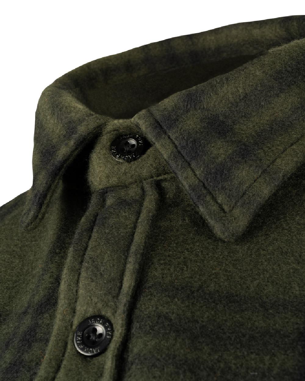 Green Check coloured Jack Pyke Polar Fleece Shirt on white background
