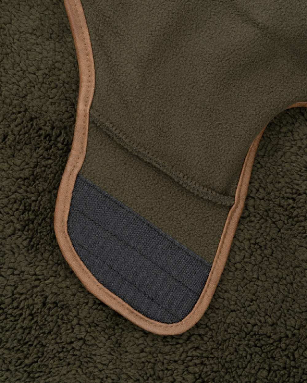 Dark Olive coloured Jack Pyke Sherpa Fleece Dog Coat on white background