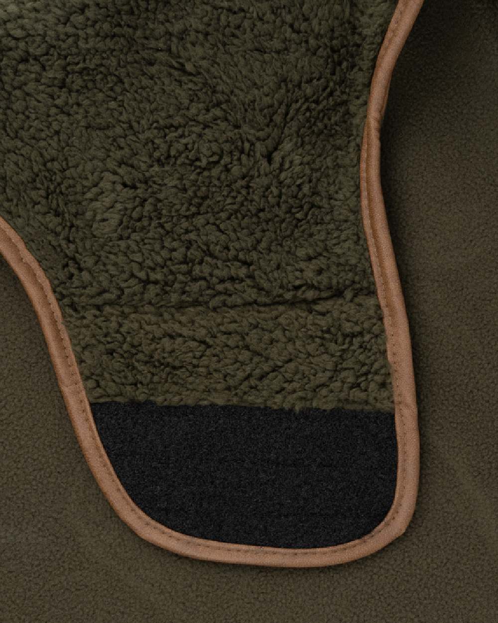 Dark Olive coloured Jack Pyke Sherpa Fleece Dog Coat on white background