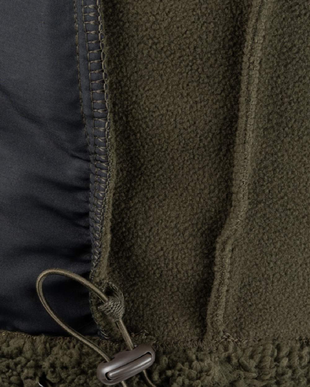Dark Olive coloured Jack Pyke Sherpa Fleece Gilet on white background