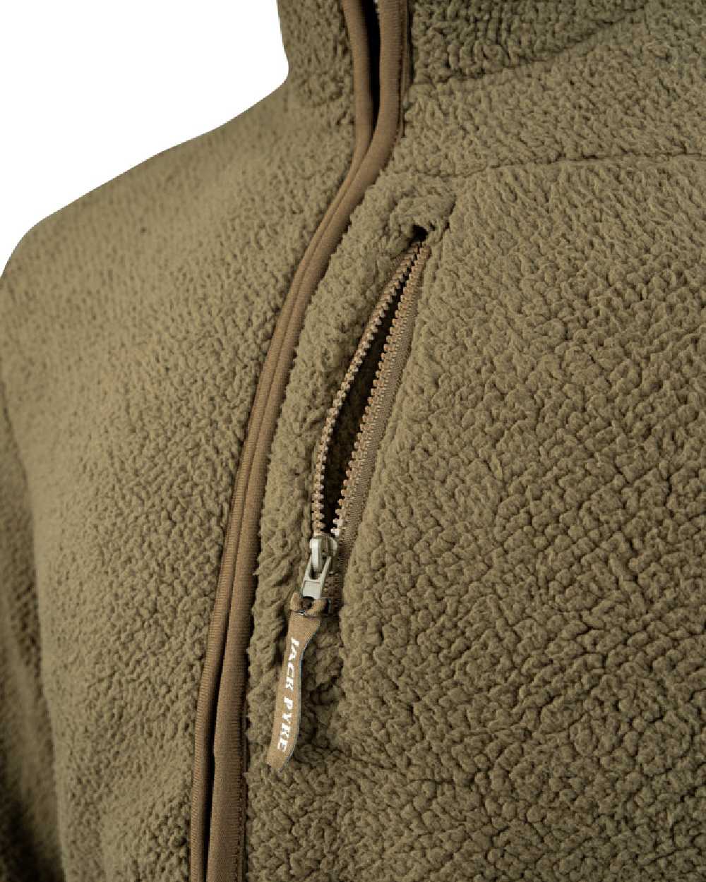 Green coloured Jack Pyke Shires Fleece Jacket on white background