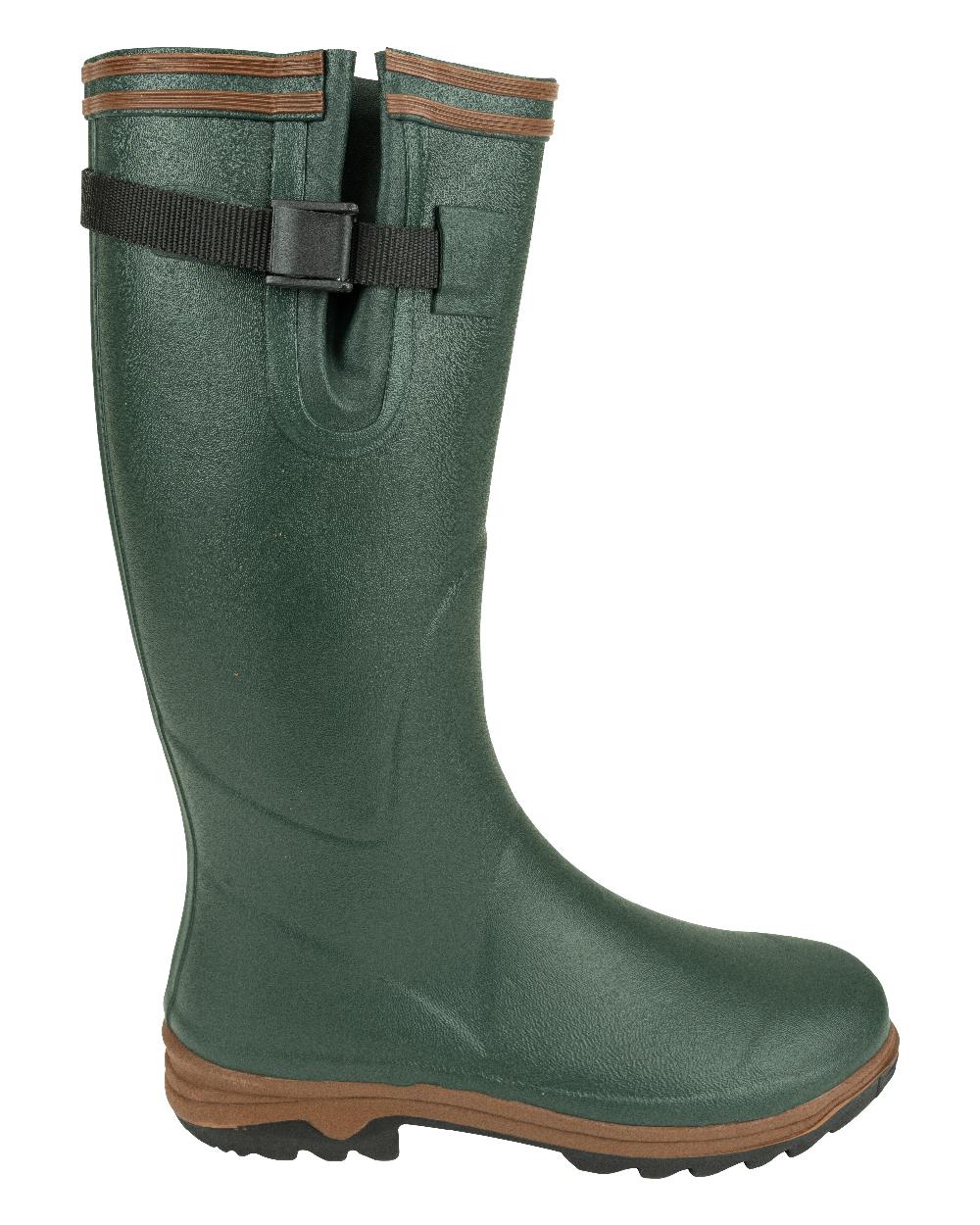 Green coloured Jack Pyke Shires Wellington Boots on white background