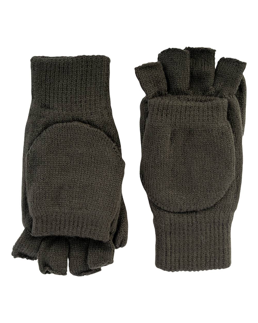 Green coloured Jack Pyke Shooters Mitts on white background