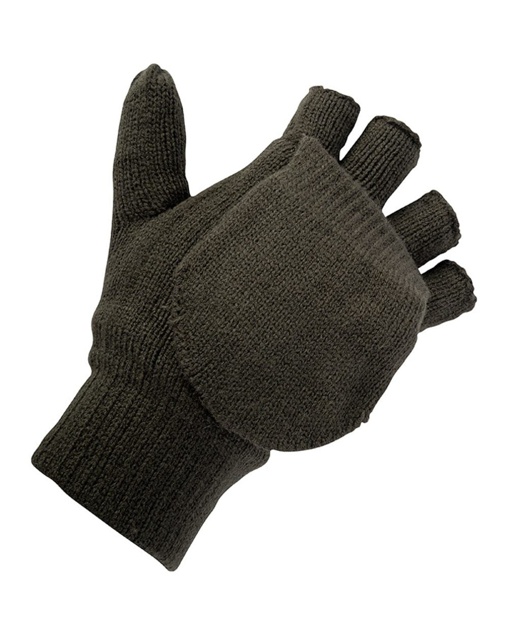 Green coloured Jack Pyke Shooters Mitts on white background