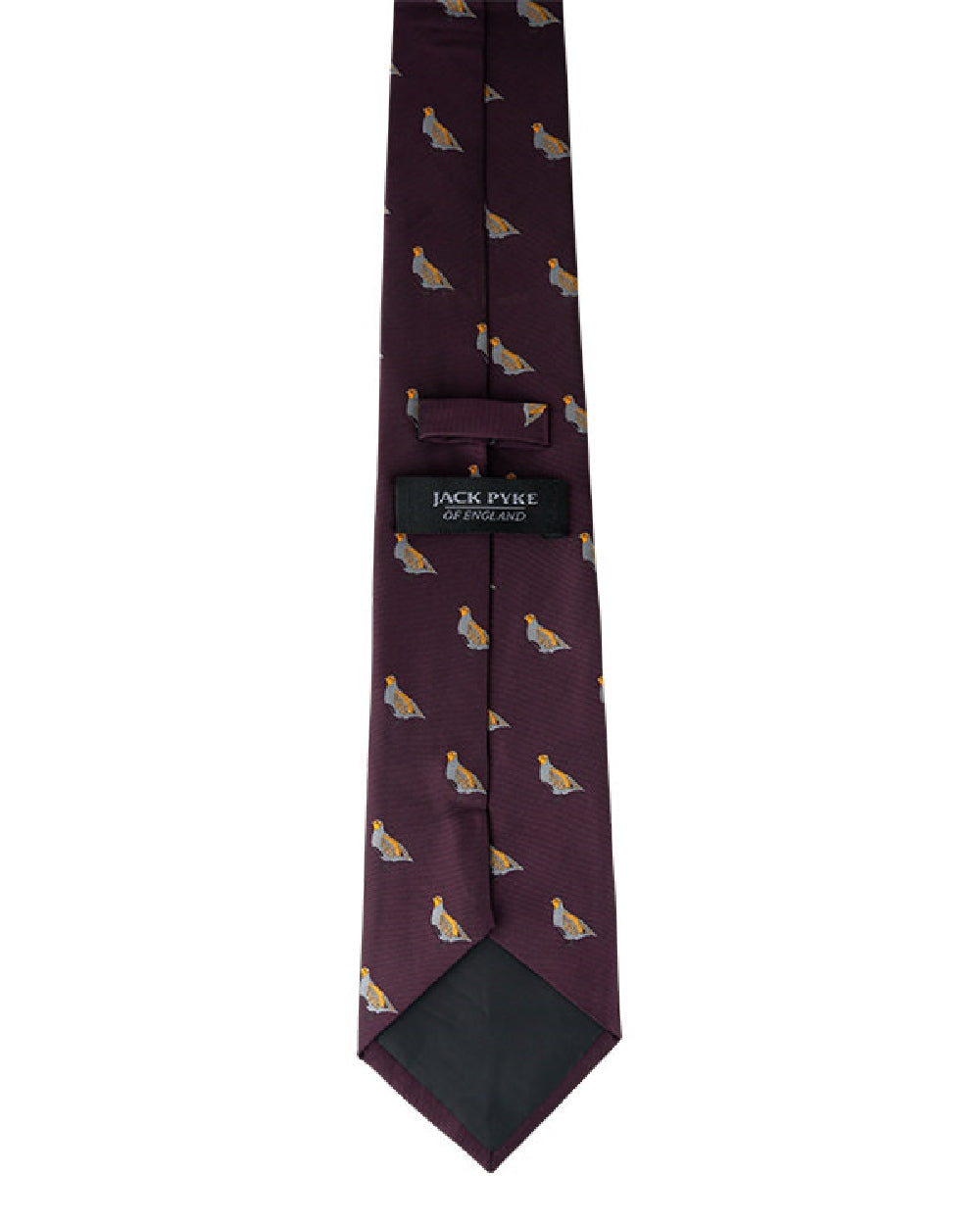 Wine coloured Jack Pyke Shooting Tie Partridge on white background