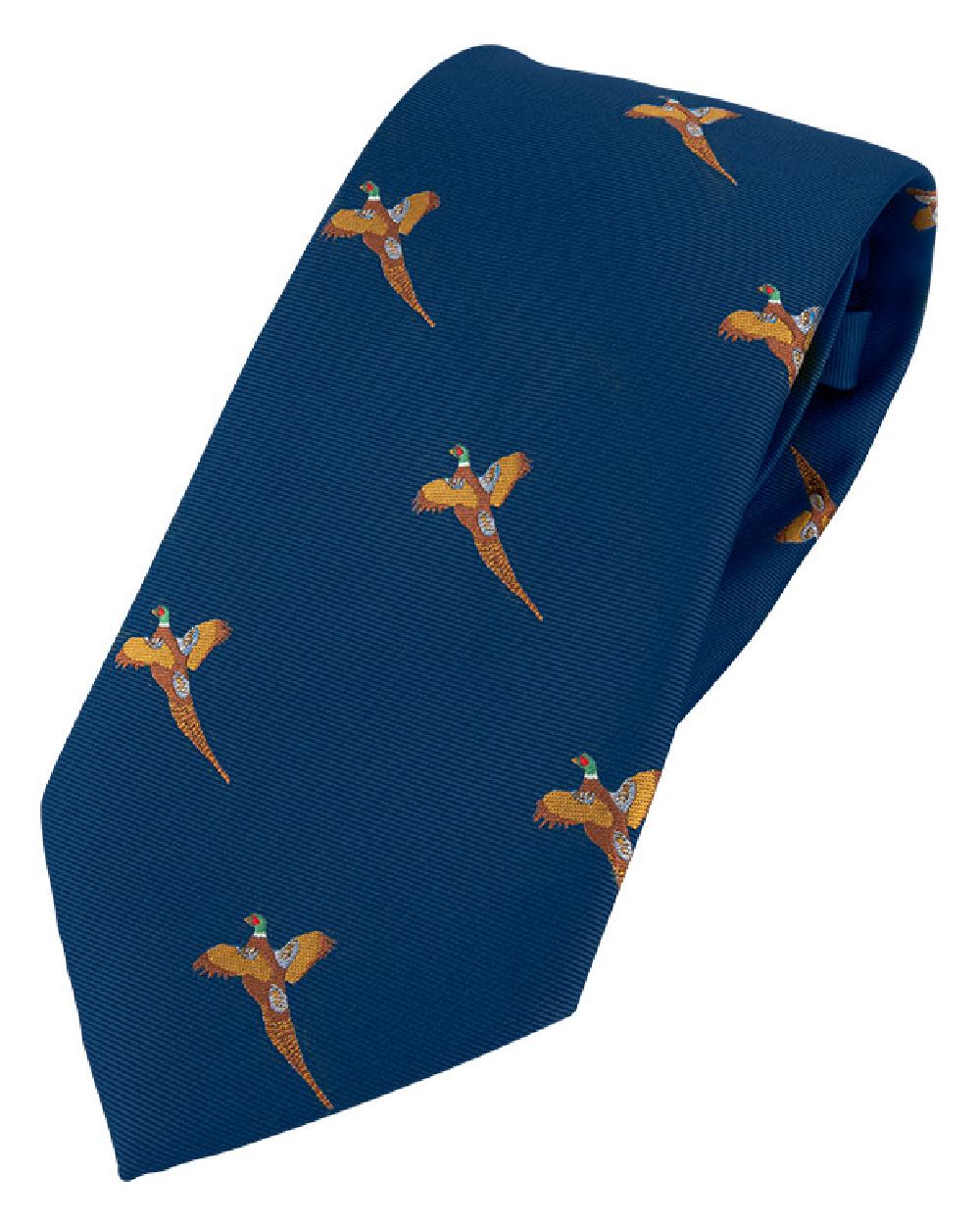 Navy coloured Jack Pyke Shooting Tie Pheasant on white background