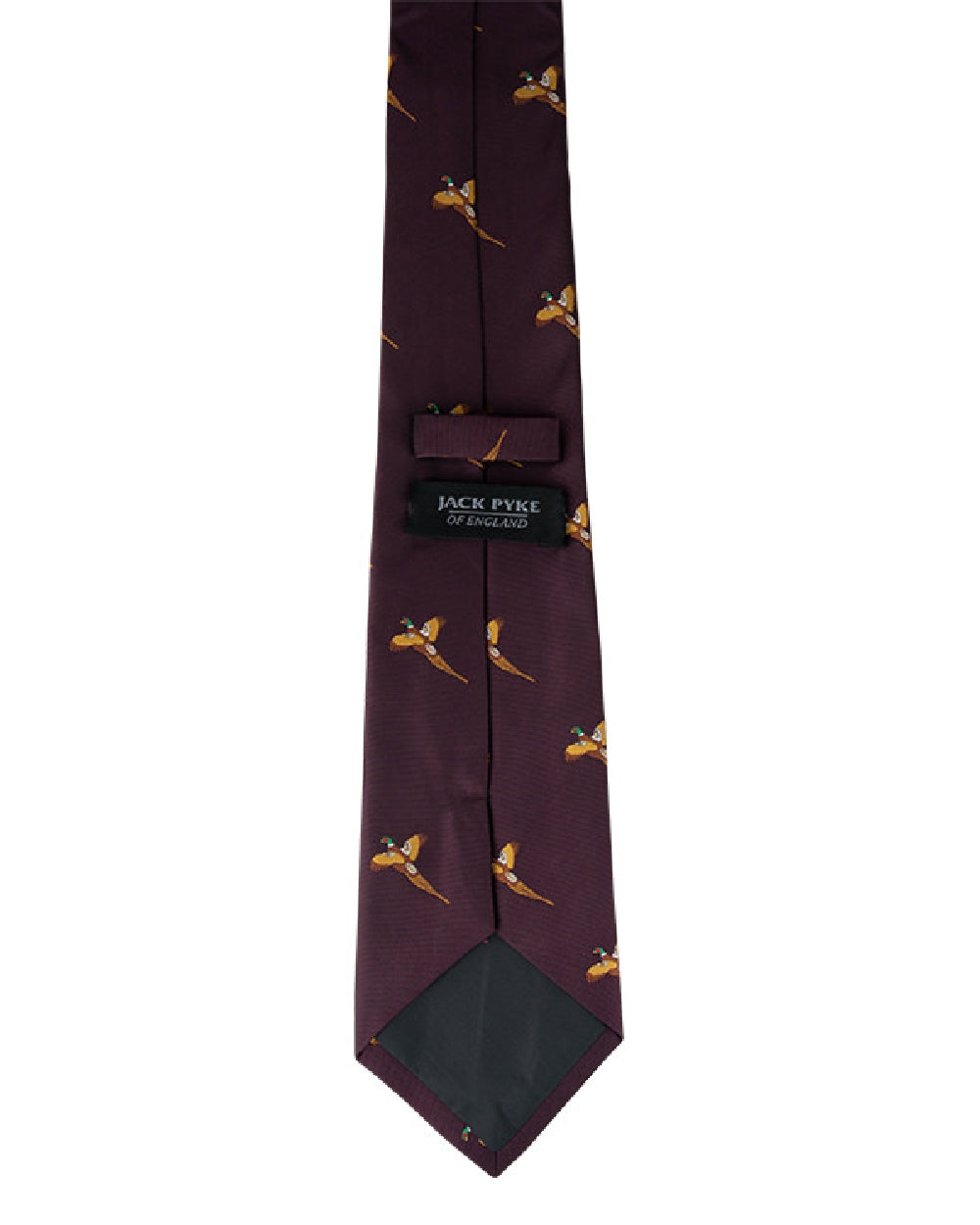 Wine coloured Jack Pyke Shooting Tie Pheasant on white background