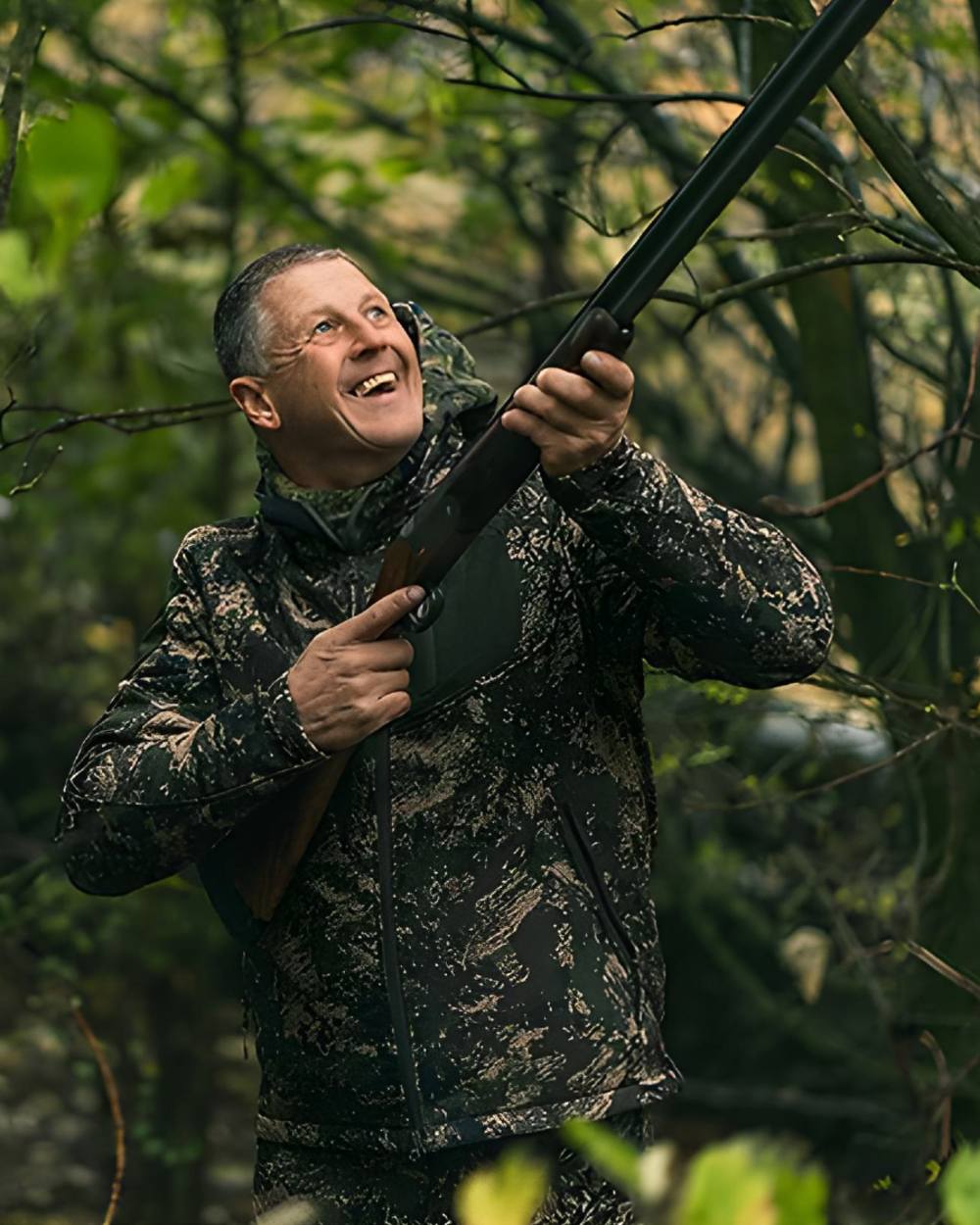 Digicam coloured Jack Pyke Softshell Jacket on forest background