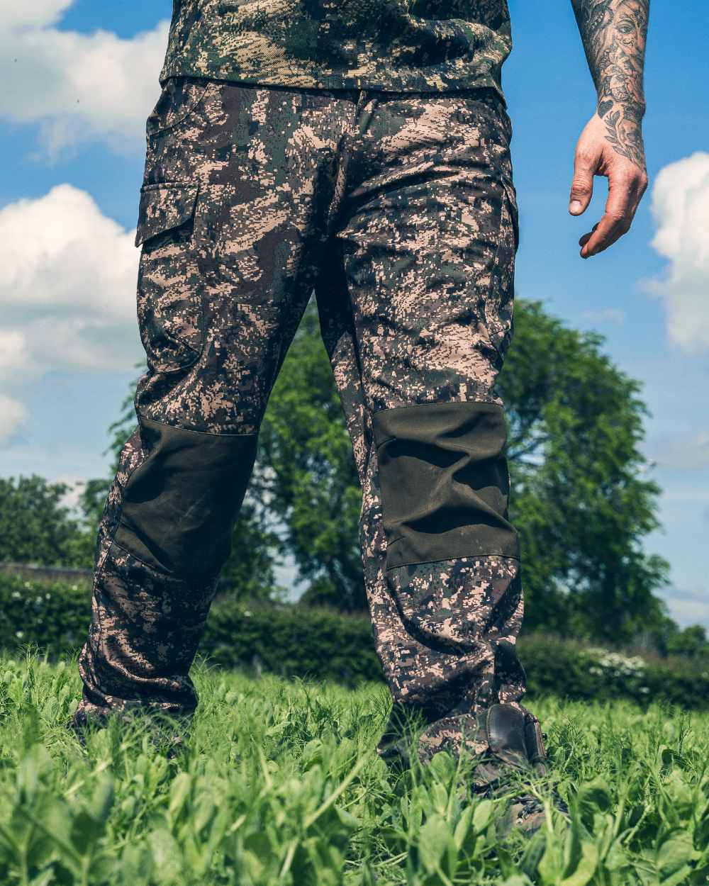 Digicam coloured Jack Pyke Softshell Trousers on grassy background