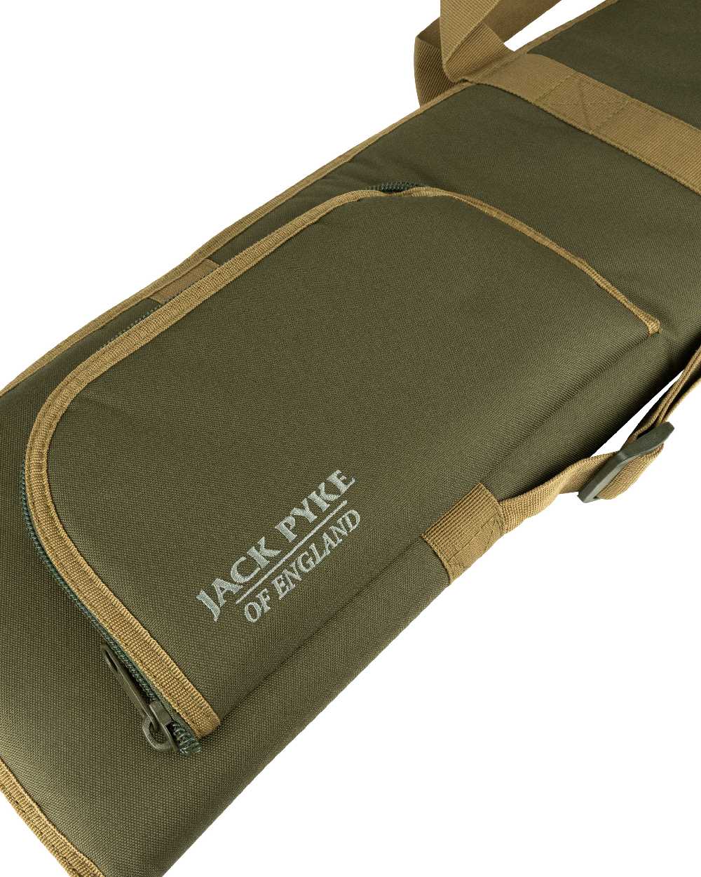 Green coloured Jack Pyke Sporting Gun Slip on white background