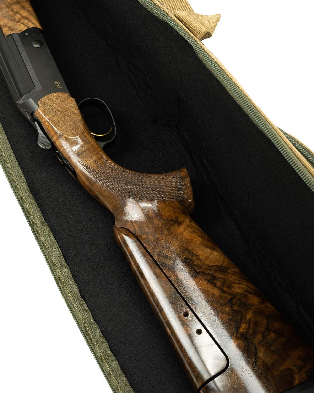 Green coloured Jack Pyke Sporting Gun Slip on white background