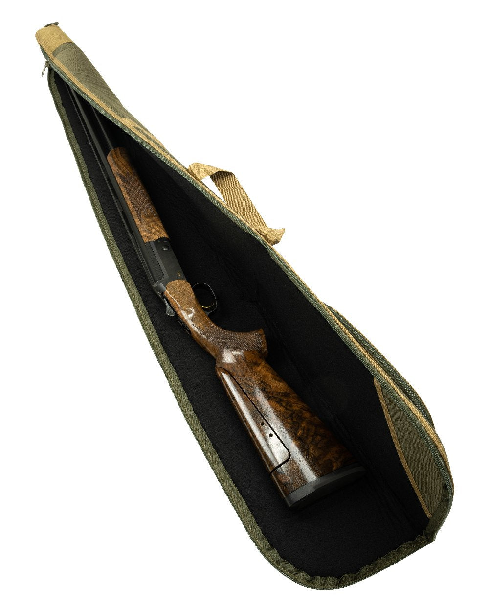 Green coloured Jack Pyke Sporting Gun Slip on white background