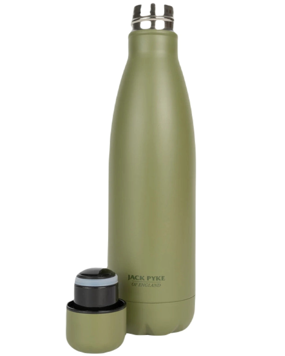 Matt Green coloured Jack Pyke Thermal Bottle on white background