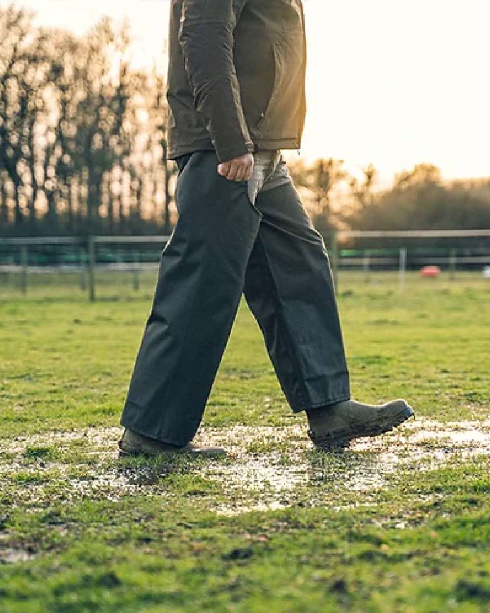 Green coloured Jack Pyke Treggings on grass background
