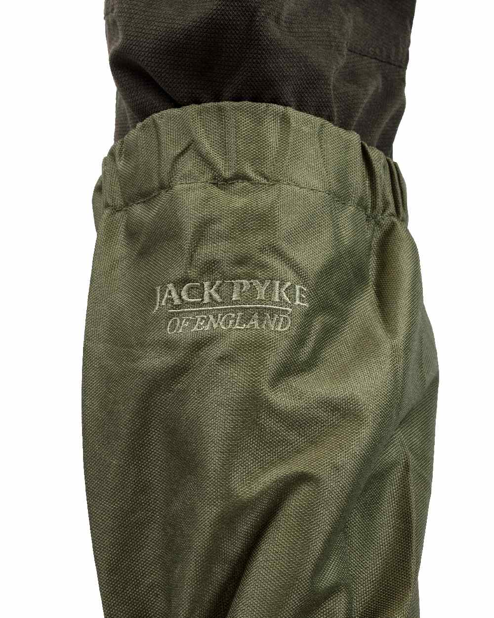 Green coloured Jack Pyke Waterproof Gaiters on white background