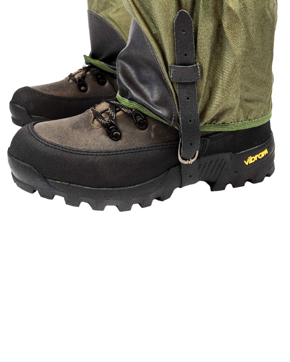 Green coloured Jack Pyke Waterproof Gaiters on white background