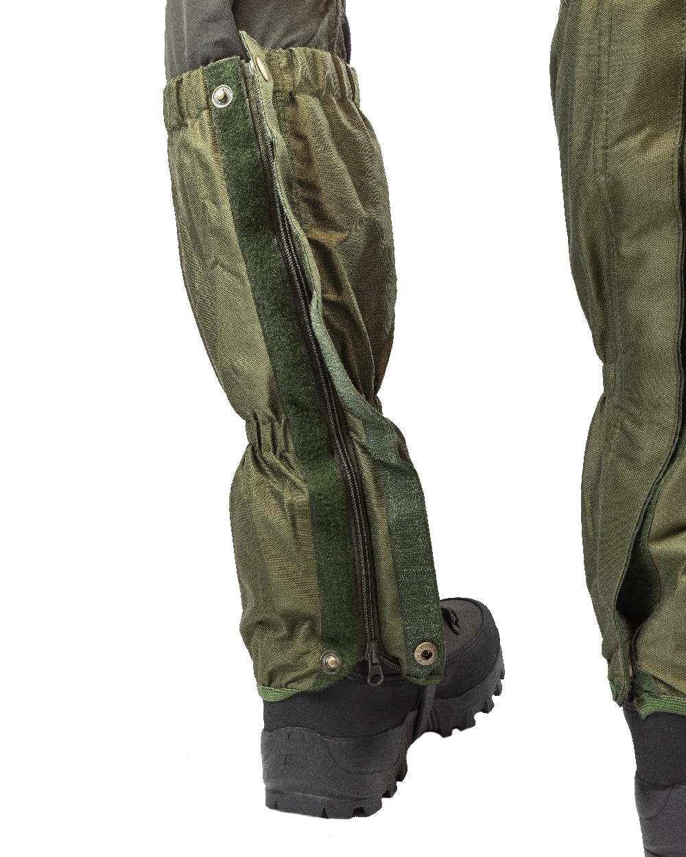 Green coloured Jack Pyke Waterproof Gaiters on white background