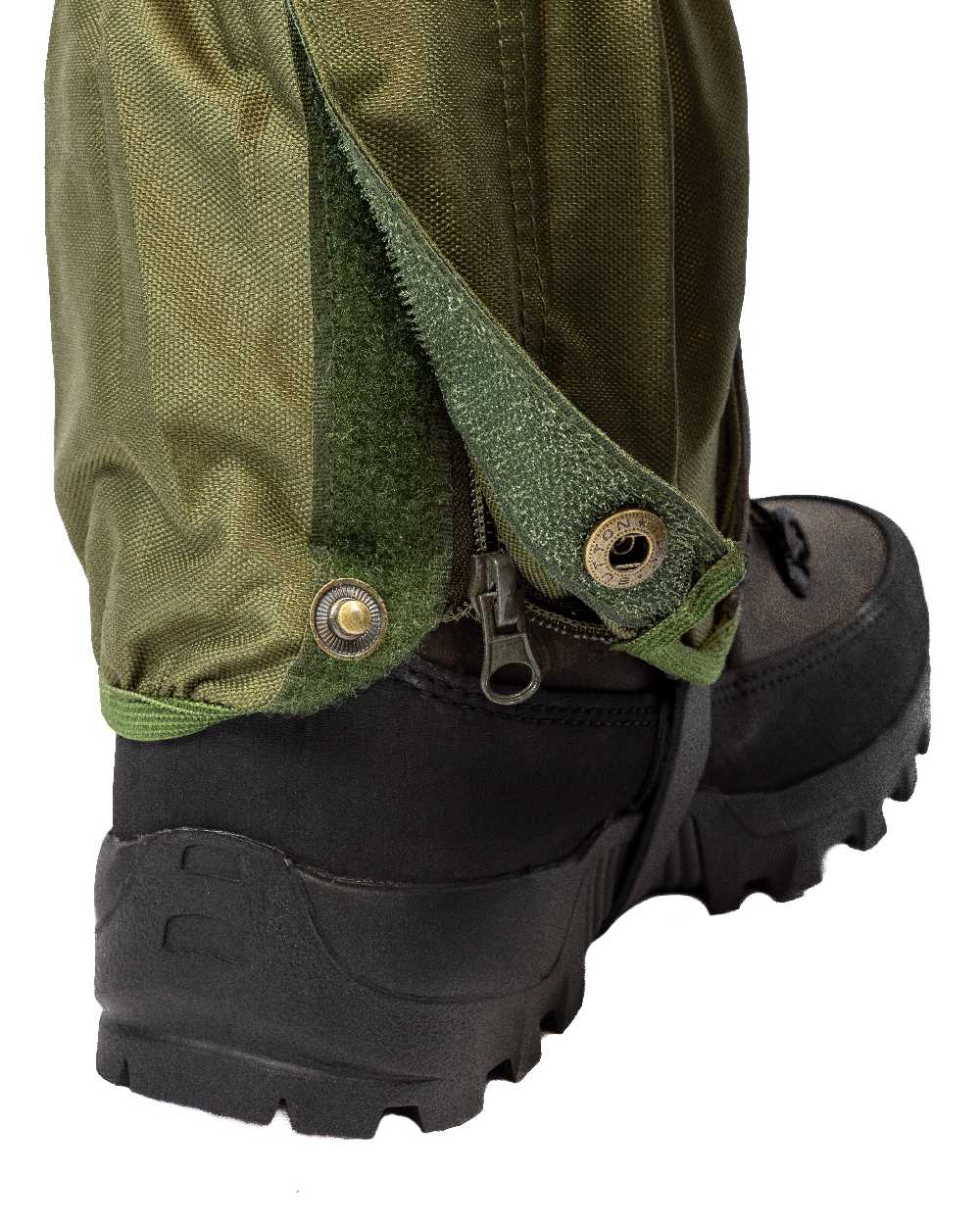 Green coloured Jack Pyke Waterproof Gaiters on white background