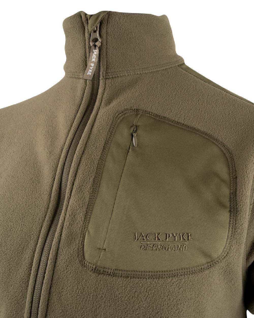 Green coloured Jack Pyke Weardale Fleece Jacket on white background