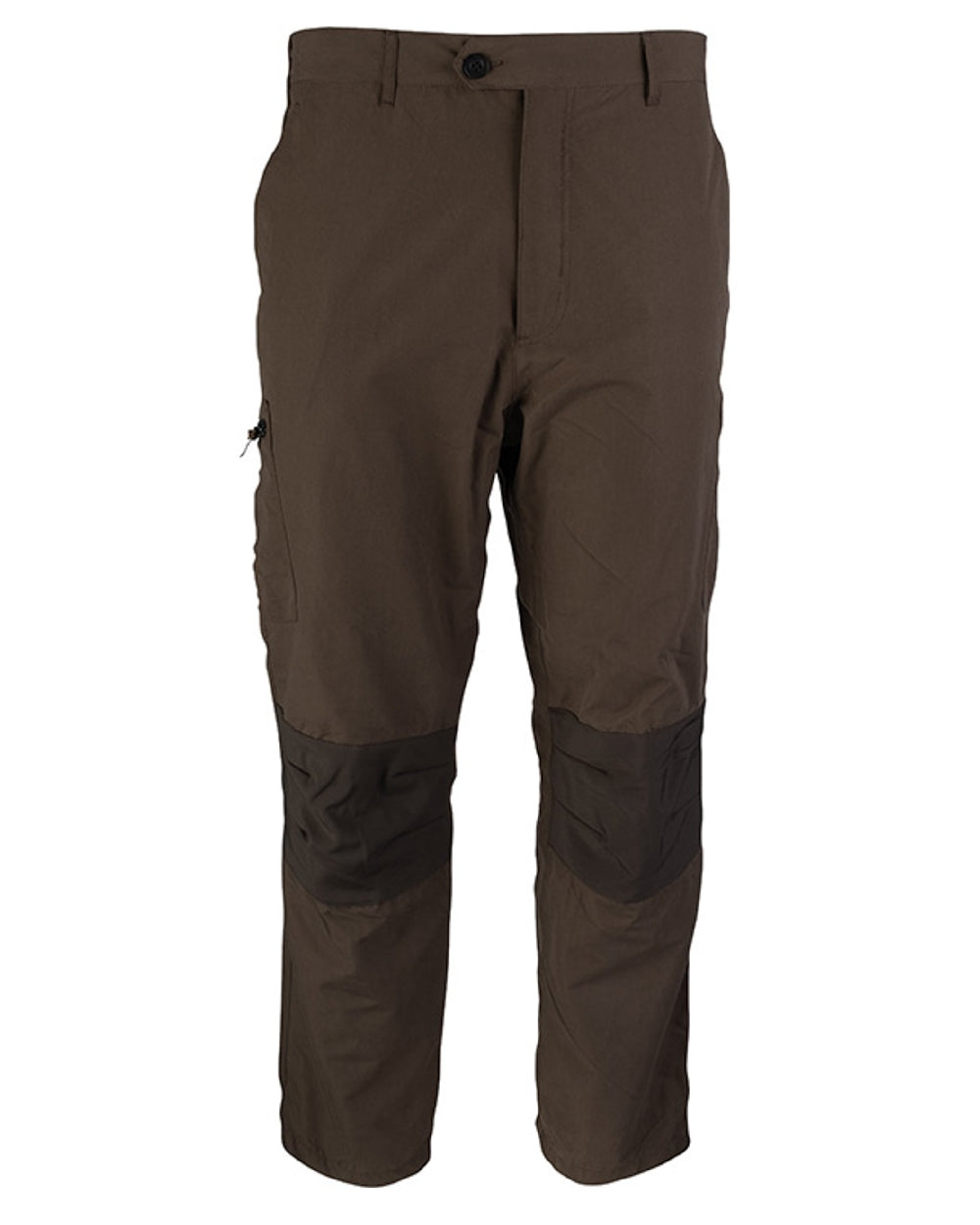 Brown coloured Jack Pyke Weardale Hunting Trousers on white background