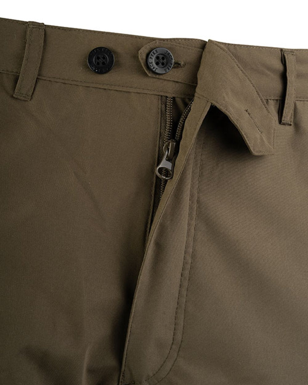 Green coloured Jack Pyke Weardale Hunting Trousers on white background