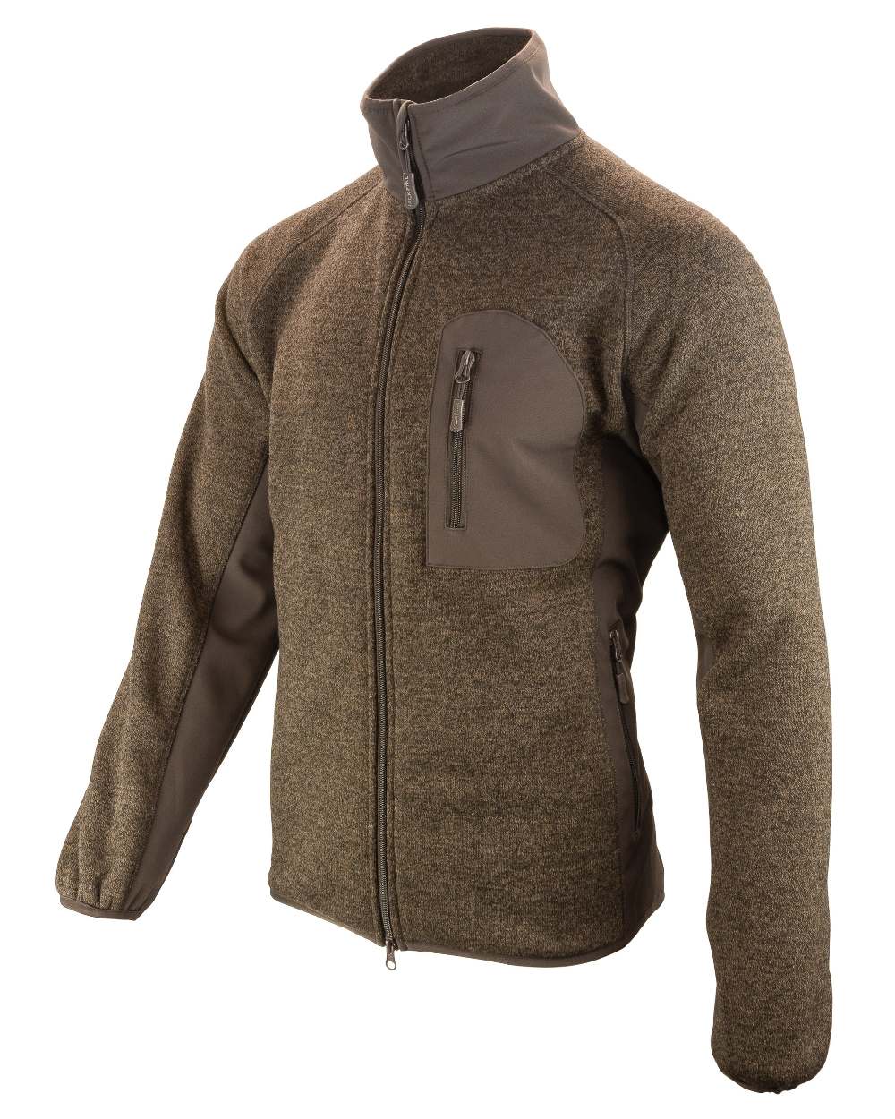 Brown coloured Jack Pyke Weardale Knitted Jacket on white background