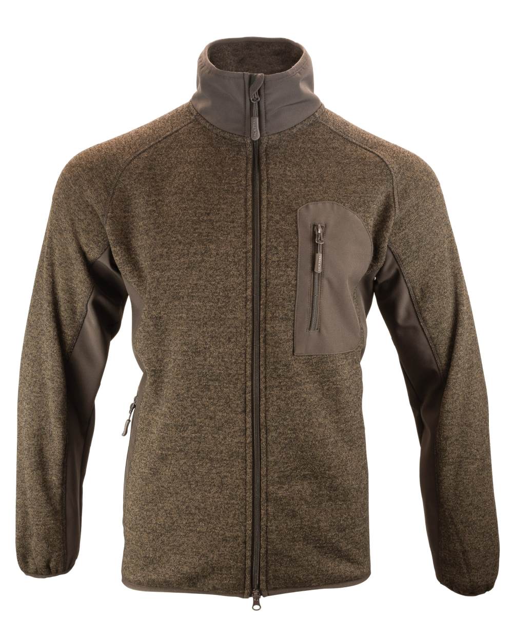 Brown coloured Jack Pyke Weardale Knitted Jacket on white background