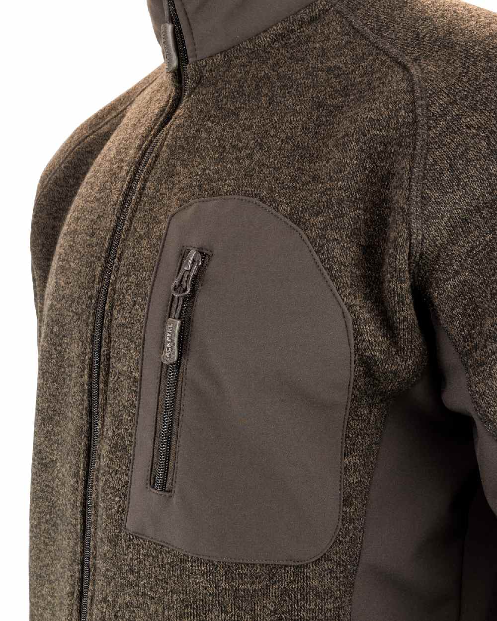 Brown coloured Jack Pyke Weardale Knitted Jacket on white background