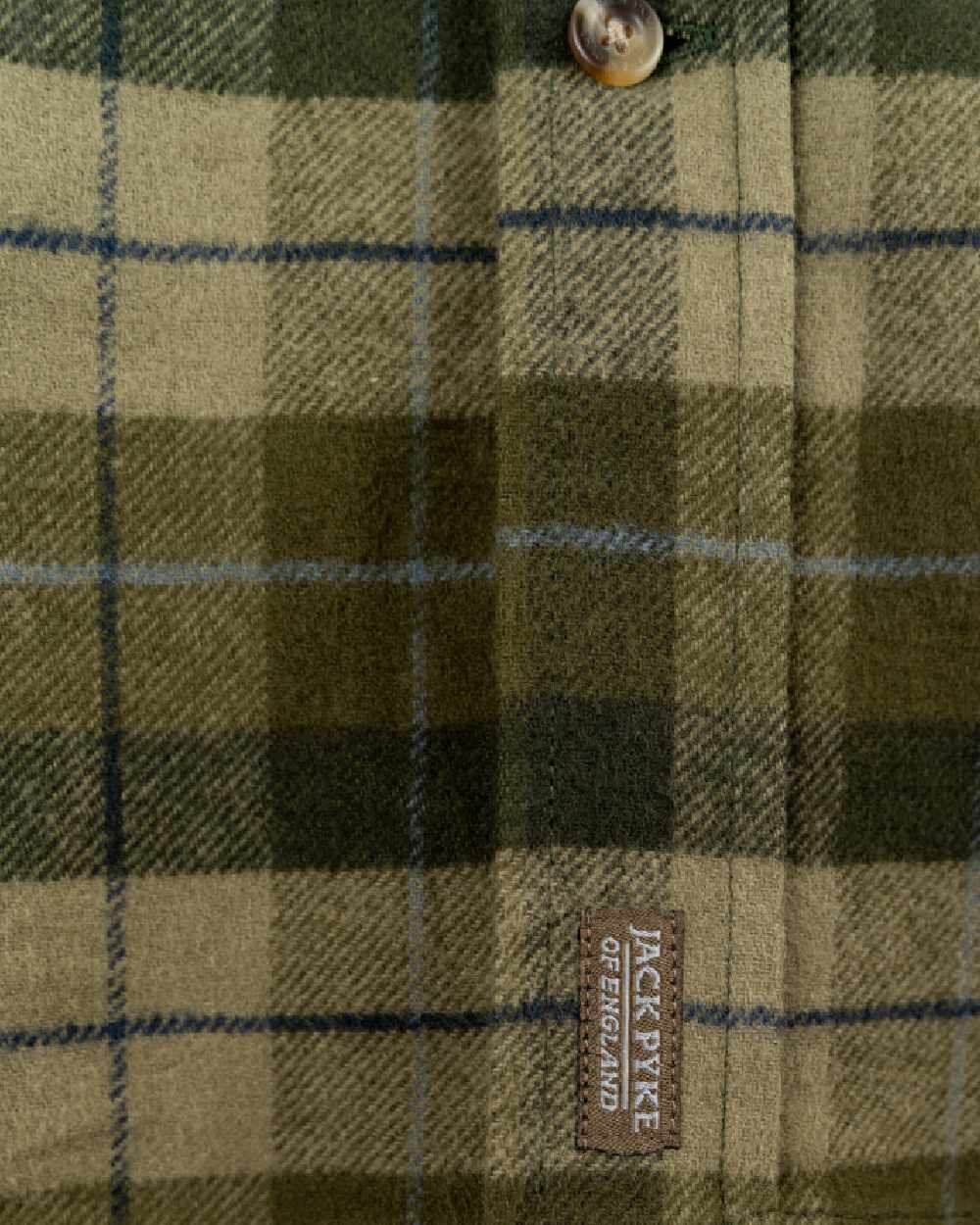 Green coloured Jack Pyke Womens Bleasdale Heavy Flannel Shirt on white background