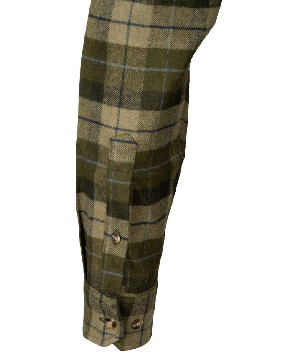 Green coloured Jack Pyke Womens Bleasdale Heavy Flannel Shirt on white background