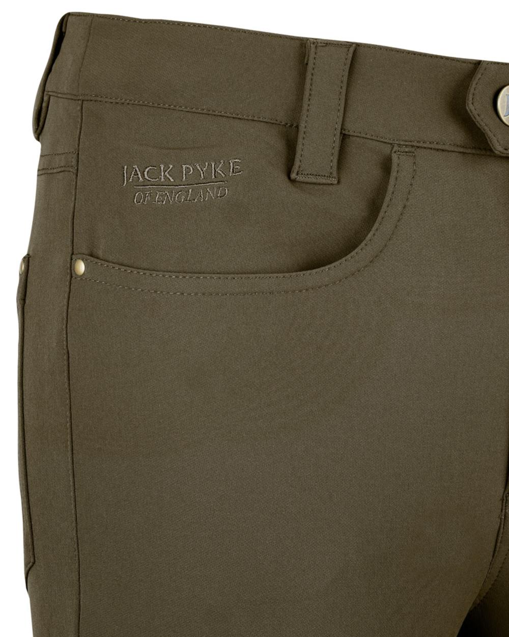 Brown coloured Jack Pyke Womens Contour Stretch Pants on white background